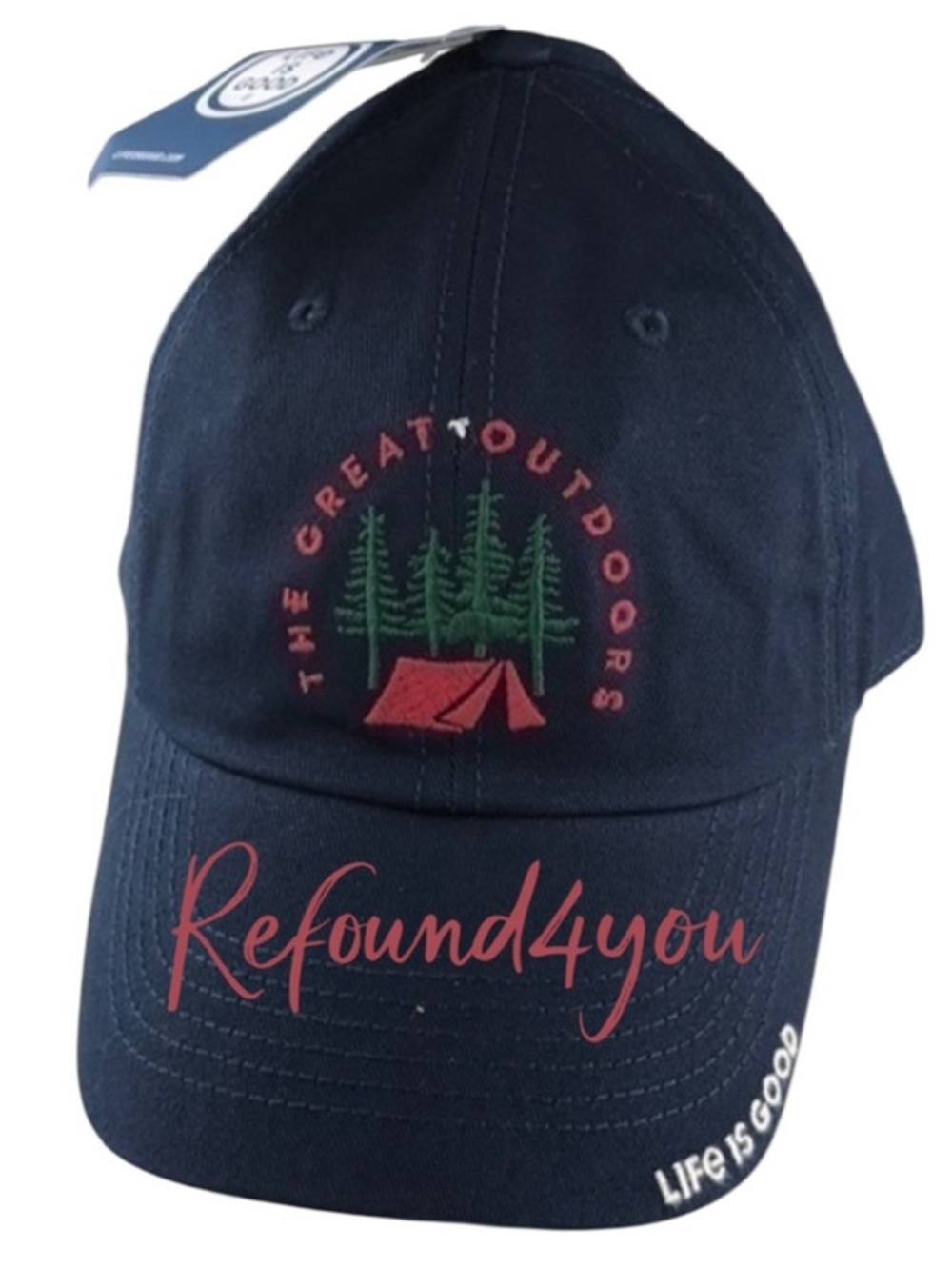 Life is Good - ‘Evergreen/Tent’ cap. Navy. OS NWT - Picture 1 of 4